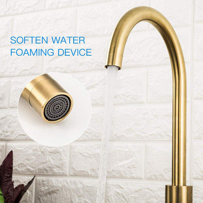 Stainless steel golden kitchen faucet, brushed gold face basin, washbasin, basin, mixed kitchen hot and cold Faucet