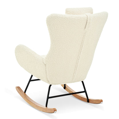 Rocking Chair - with rubber leg and cashmere fabric suitable for living room and bedroom