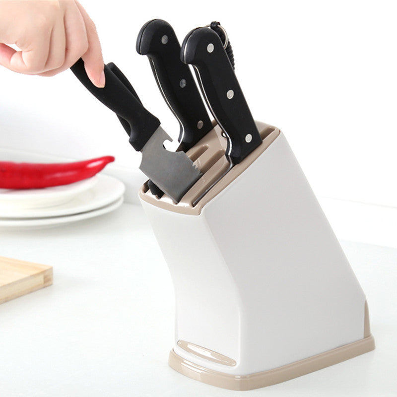 Kitchen Plastic Knife Holder Multifunctional Knife Storage Rack Draining Kitchen Knife Rack