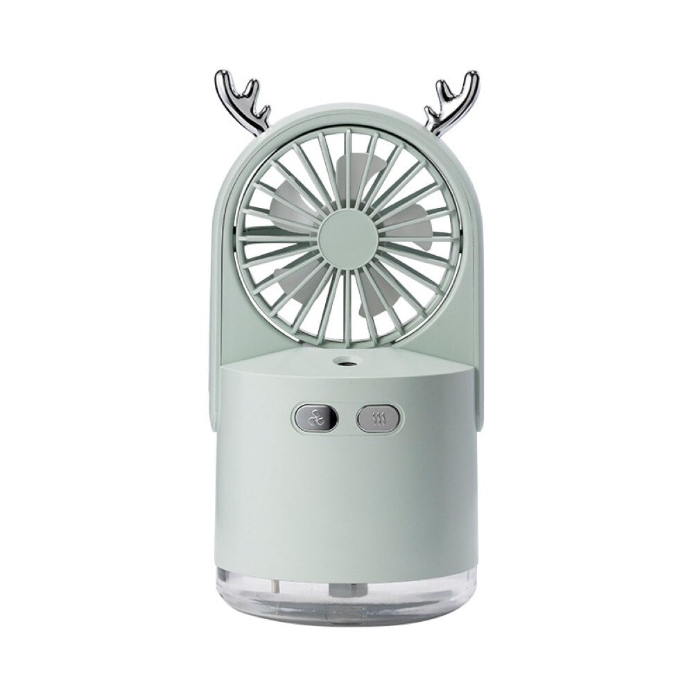 3-in-1 Deer USB Rechargeable LED Desktop Air Humidifier 3 Speed Cooling Fan Elegant humidifier Face Steamer Hydrates skin Spray