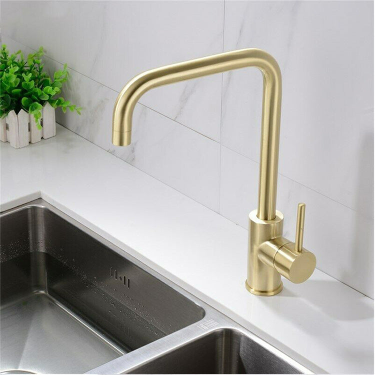 Stainless steel golden kitchen faucet, brushed gold face basin, washbasin, basin, mixed kitchen hot and cold Faucet