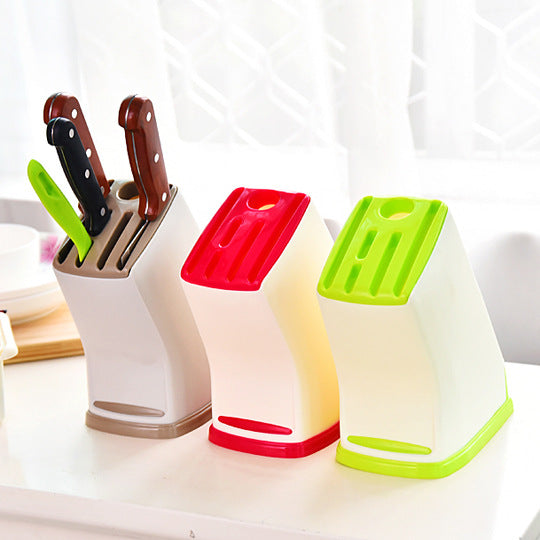 Kitchen Plastic Knife Holder Multifunctional Knife Storage Rack Draining Kitchen Knife Rack