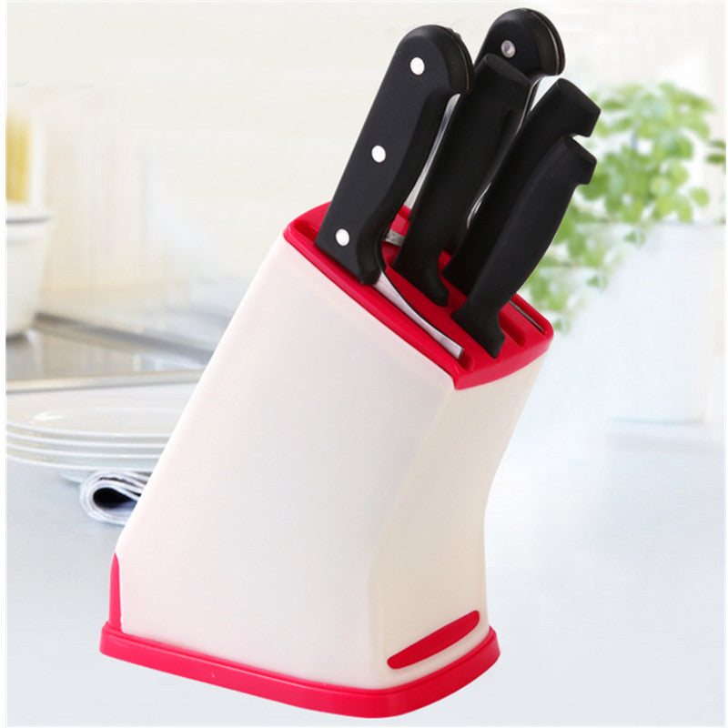 Kitchen Plastic Knife Holder Multifunctional Knife Storage Rack Draining Kitchen Knife Rack