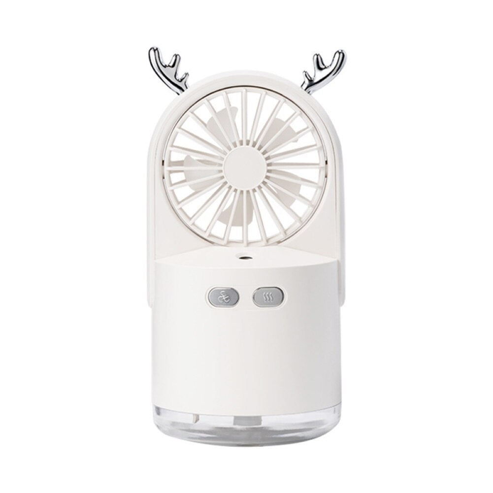 3-in-1 Deer USB Rechargeable LED Desktop Air Humidifier 3 Speed Cooling Fan Elegant humidifier Face Steamer Hydrates skin Spray